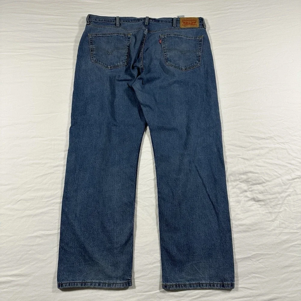 Levis 505 Jeans Mens 40x30 Blue Regular Fit Straight Leg Medium Wash Denim Faded